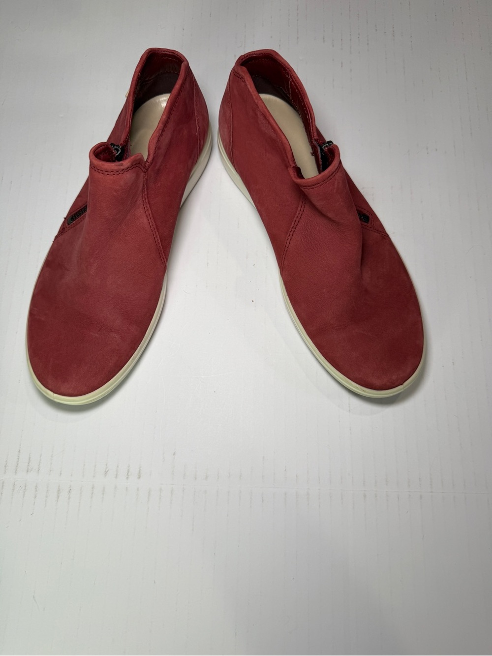 Ecco Women’s Slip-On Ankle Booties in Red Suede